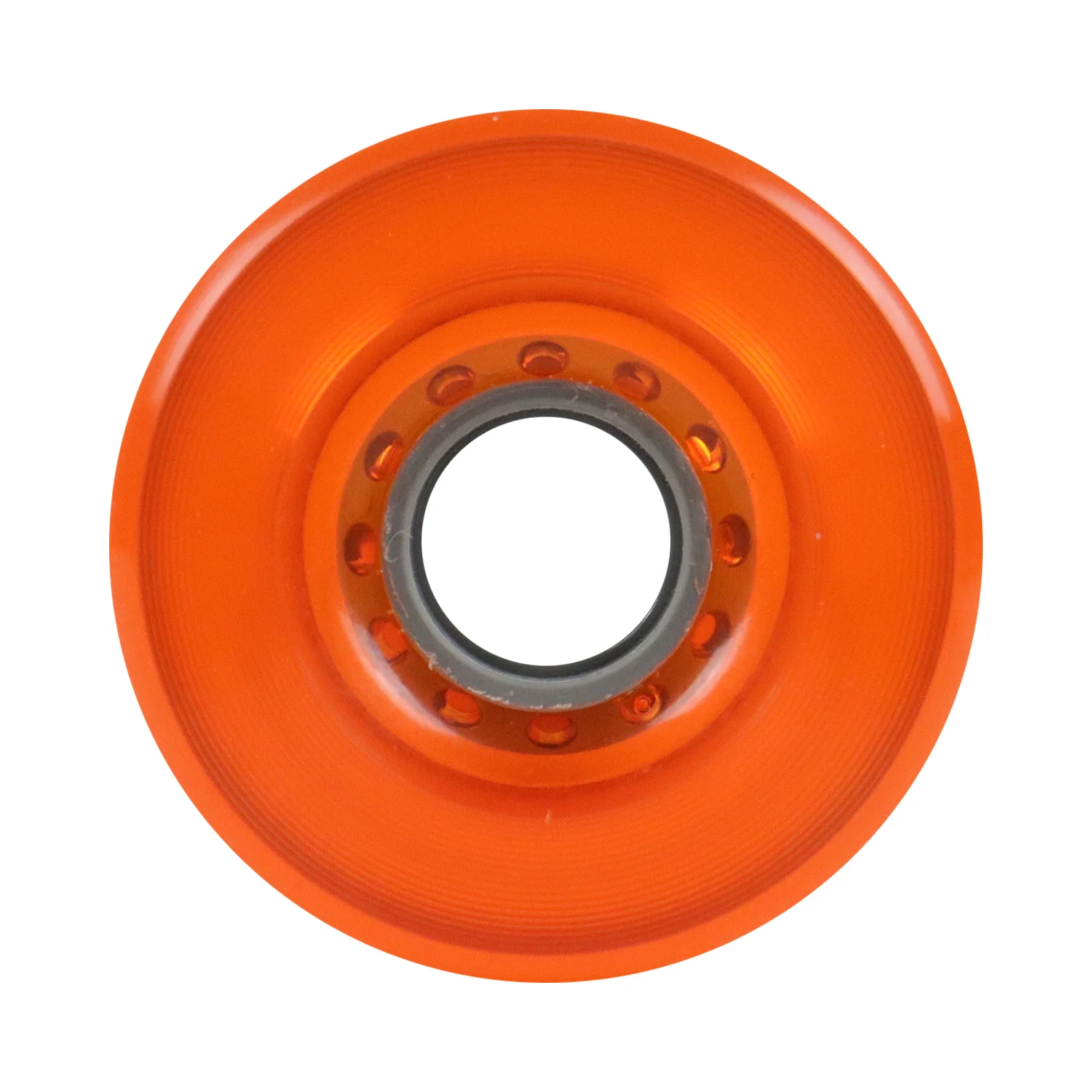 Longboard Wheels 70mm x 42mm 82A Stone Ground Clear Orange 4-Pack - Image 3