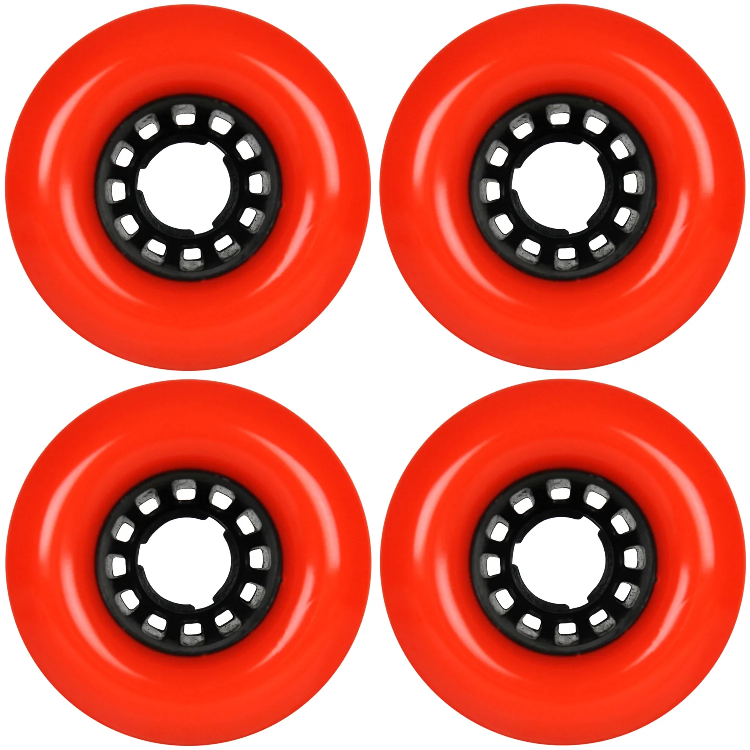 Longboard Wheels 76mm Smooth Orange Spider Hub USA Made 78A