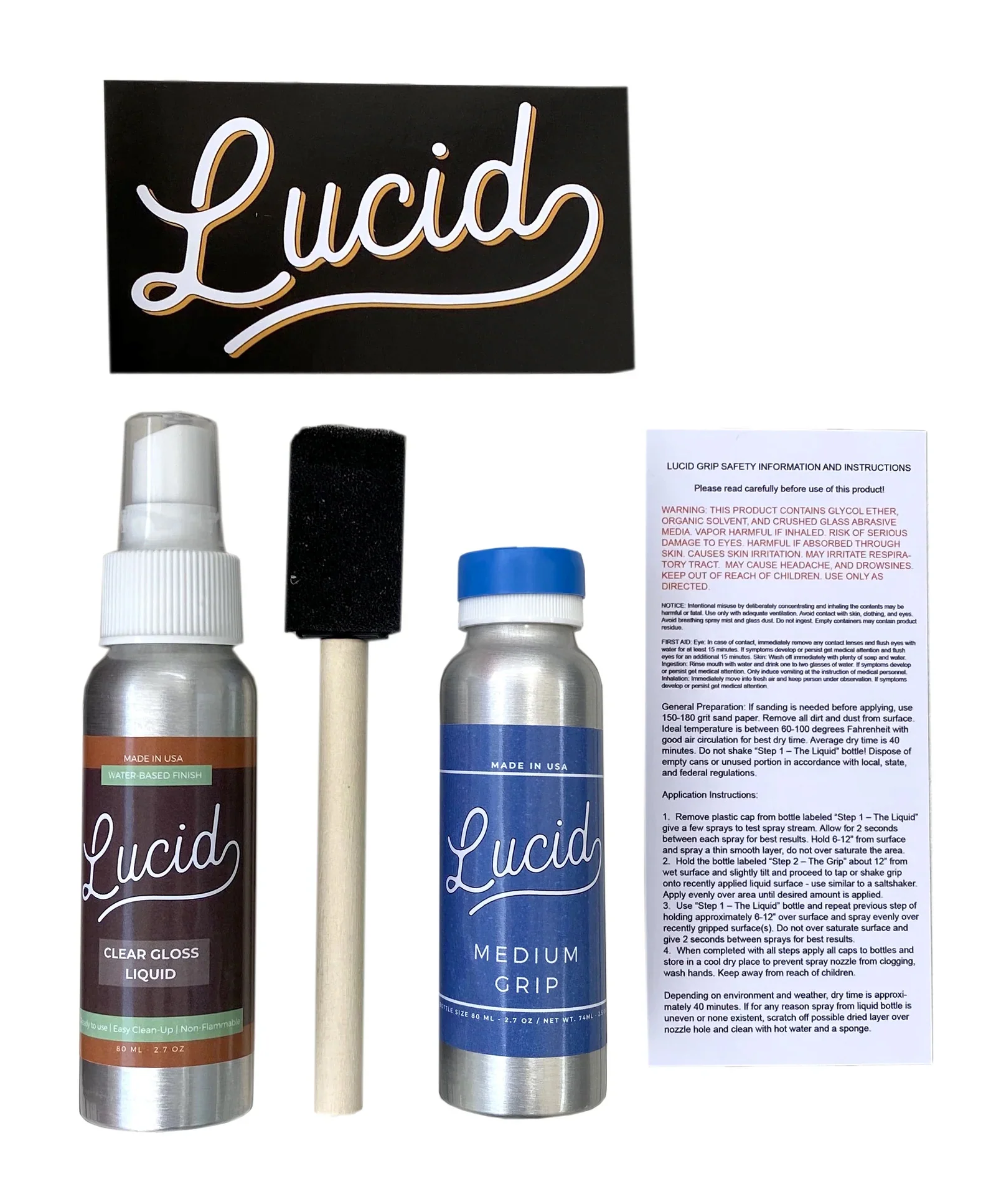 Lucid Grip - Clear and Glow Spray on Griptape Kit for Longboard, Skateboard - Choose Grit - Image 6