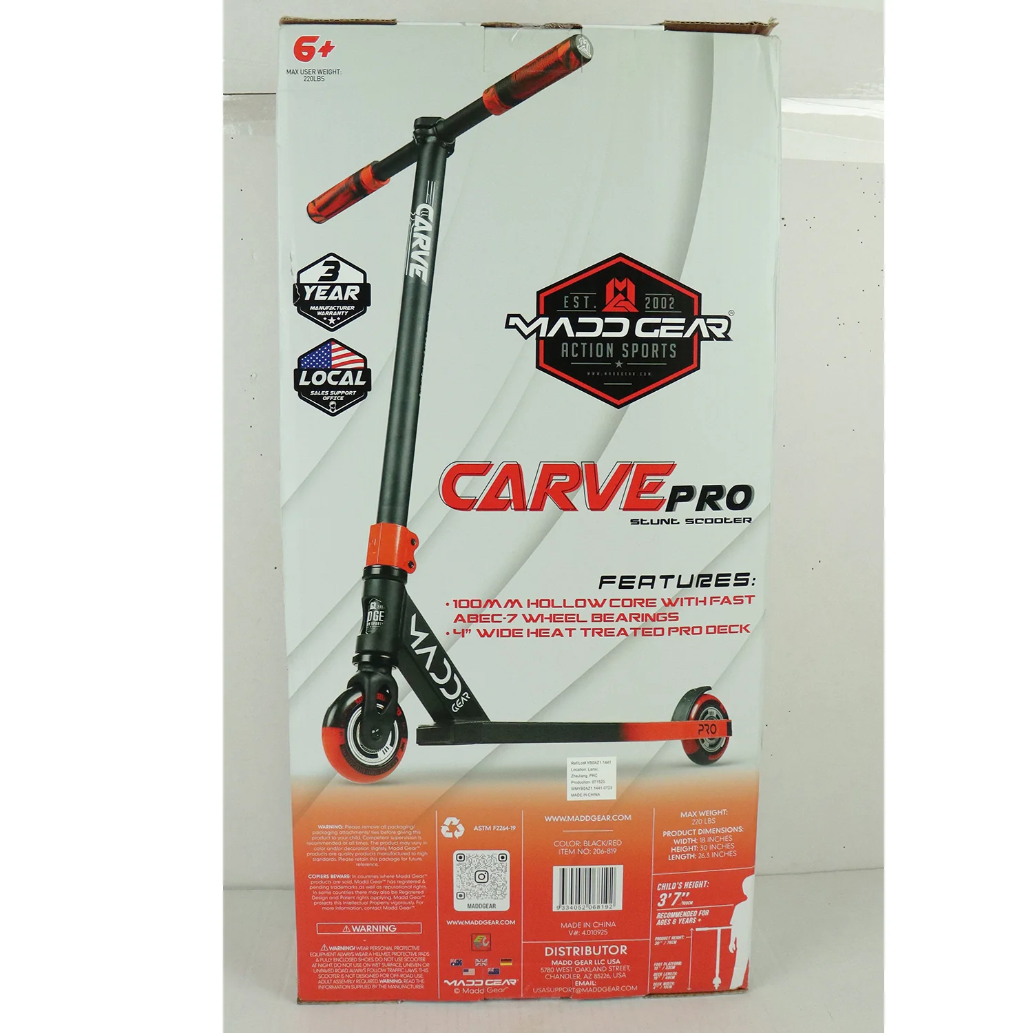Madd Gear Scooter Carve Pro Red/Black