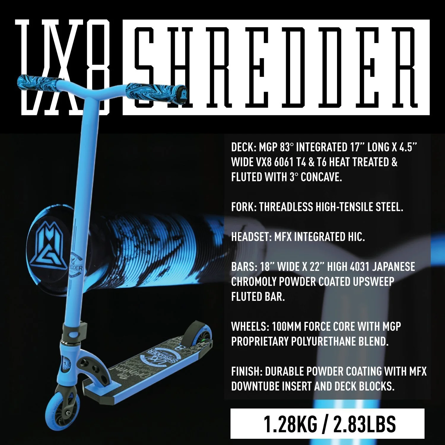 Madd Gear Scooter VX8 Shredder Blue/Black - Image 4
