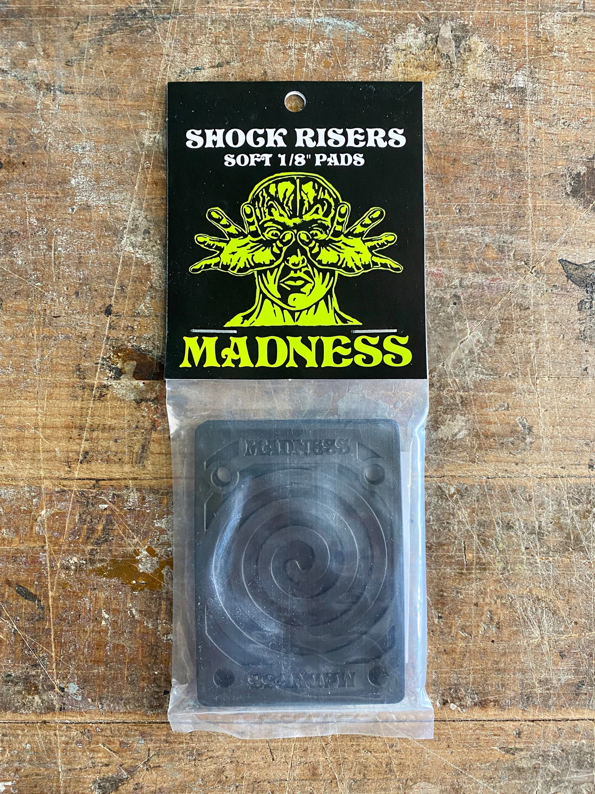 Madness Skateboard Riser Pads Shock Treatment Soft Black 1/8" - Image 3
