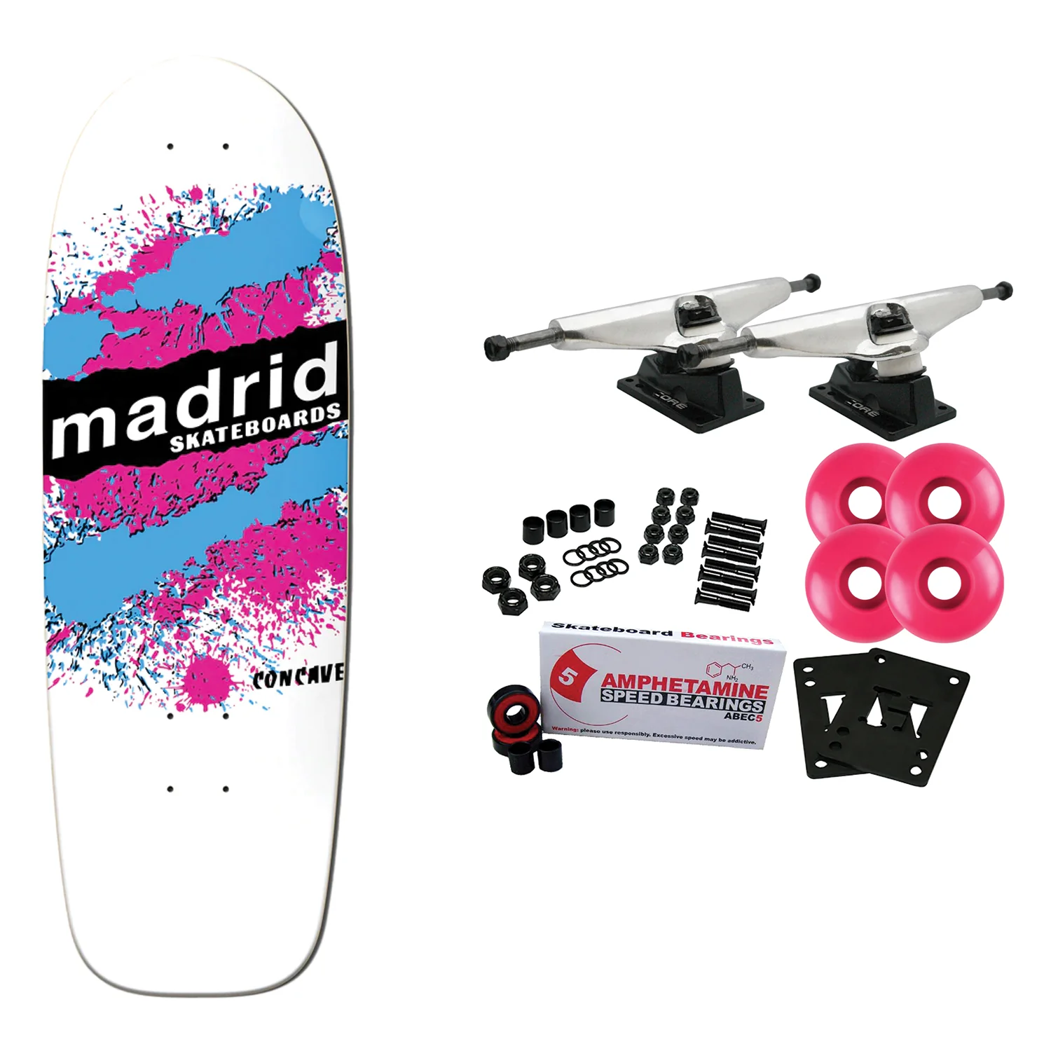 Madrid Complete Explosion Re-Issue White 9.87" x 29.87" Old School