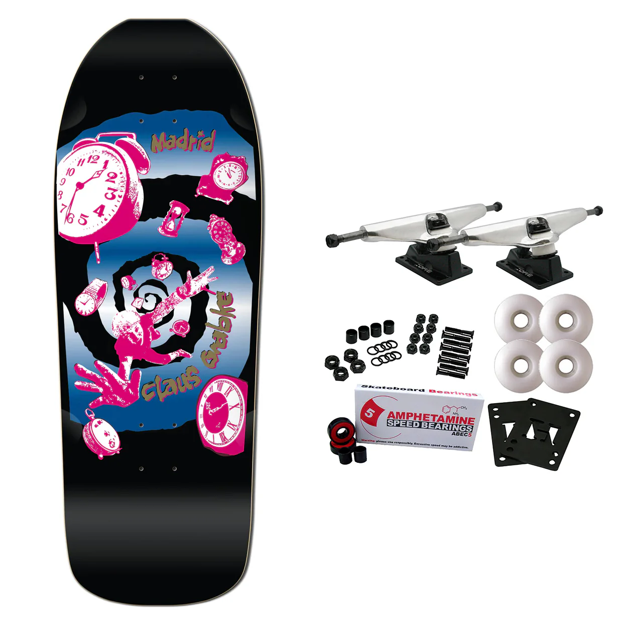 Madrid Skateboard Complete Claus Grabke Re-Issue Blue 10.625" x 30.25"