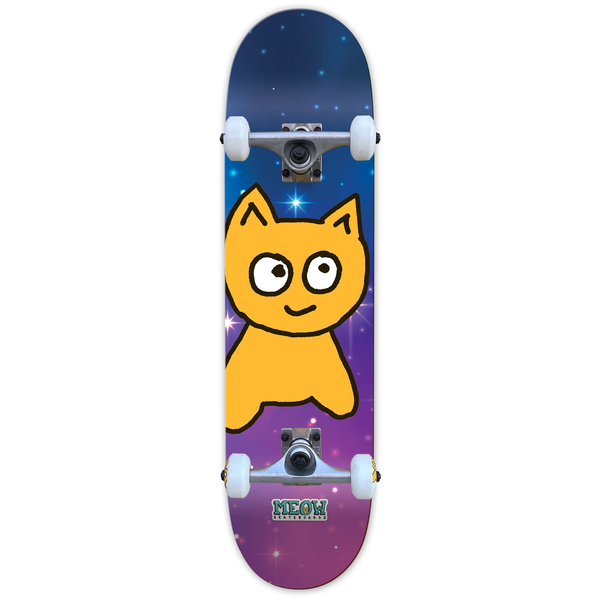 Meow Skateboard Complete Big Cat Galaxy 7.5" x 30"