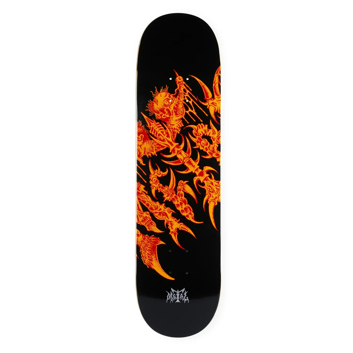 Metal Skateboard Deck Ancient Logo Black 8.375" x 32"
