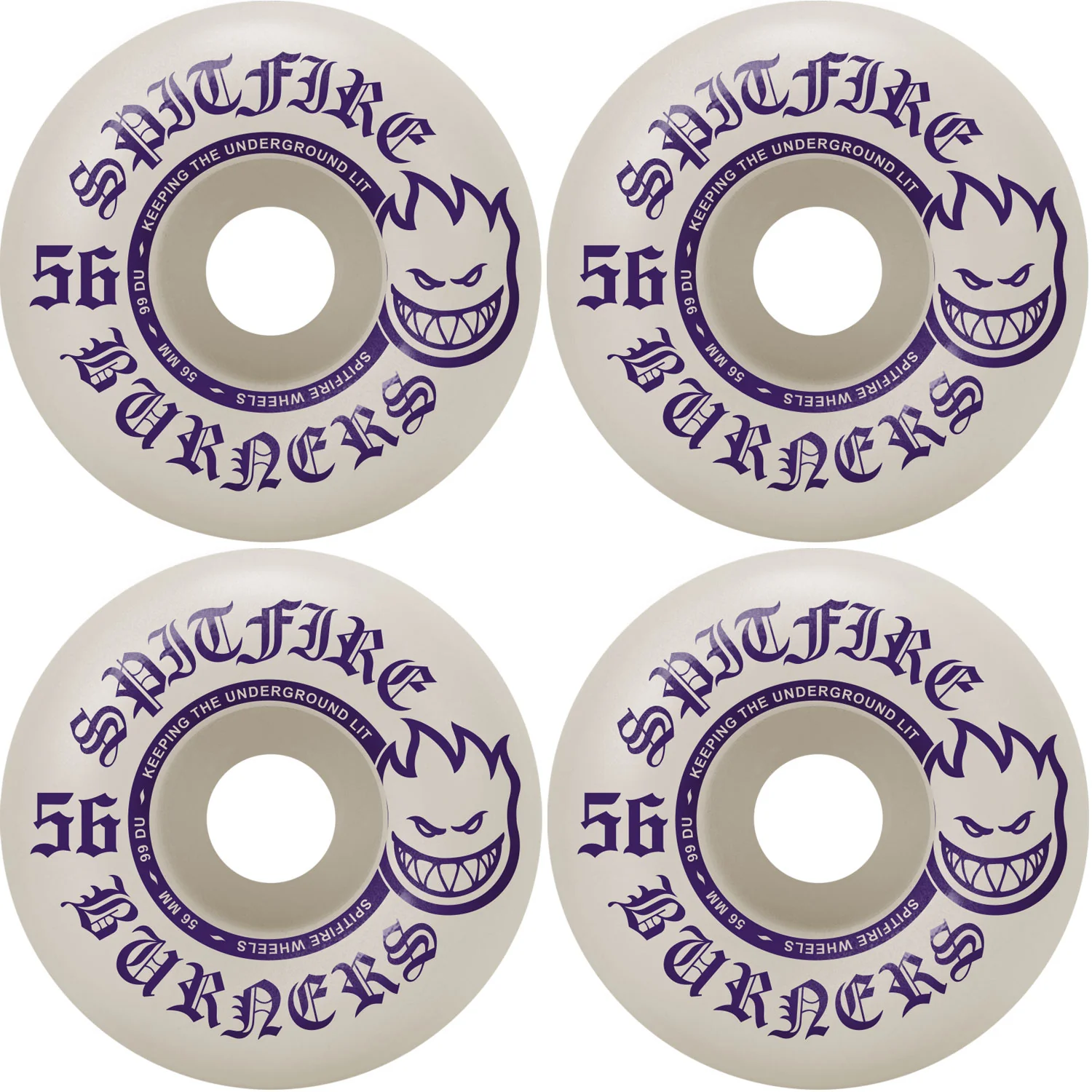 Moose Canadian Maple Skateboard Purple 8.5" with Independent Trucks, Spitfire Wheels - Image 4