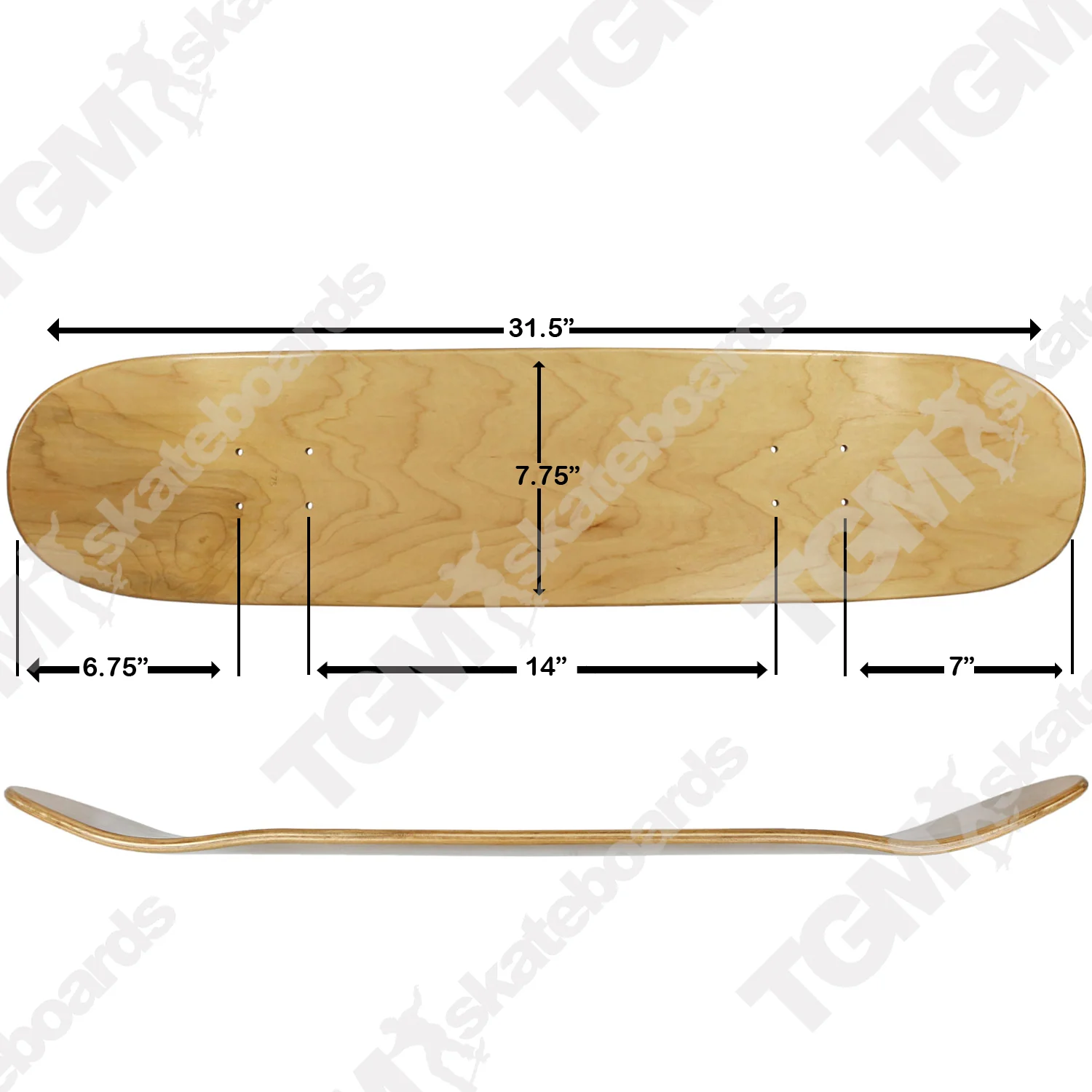Moose Deck Blank Stained Black 7.75" - Image 2