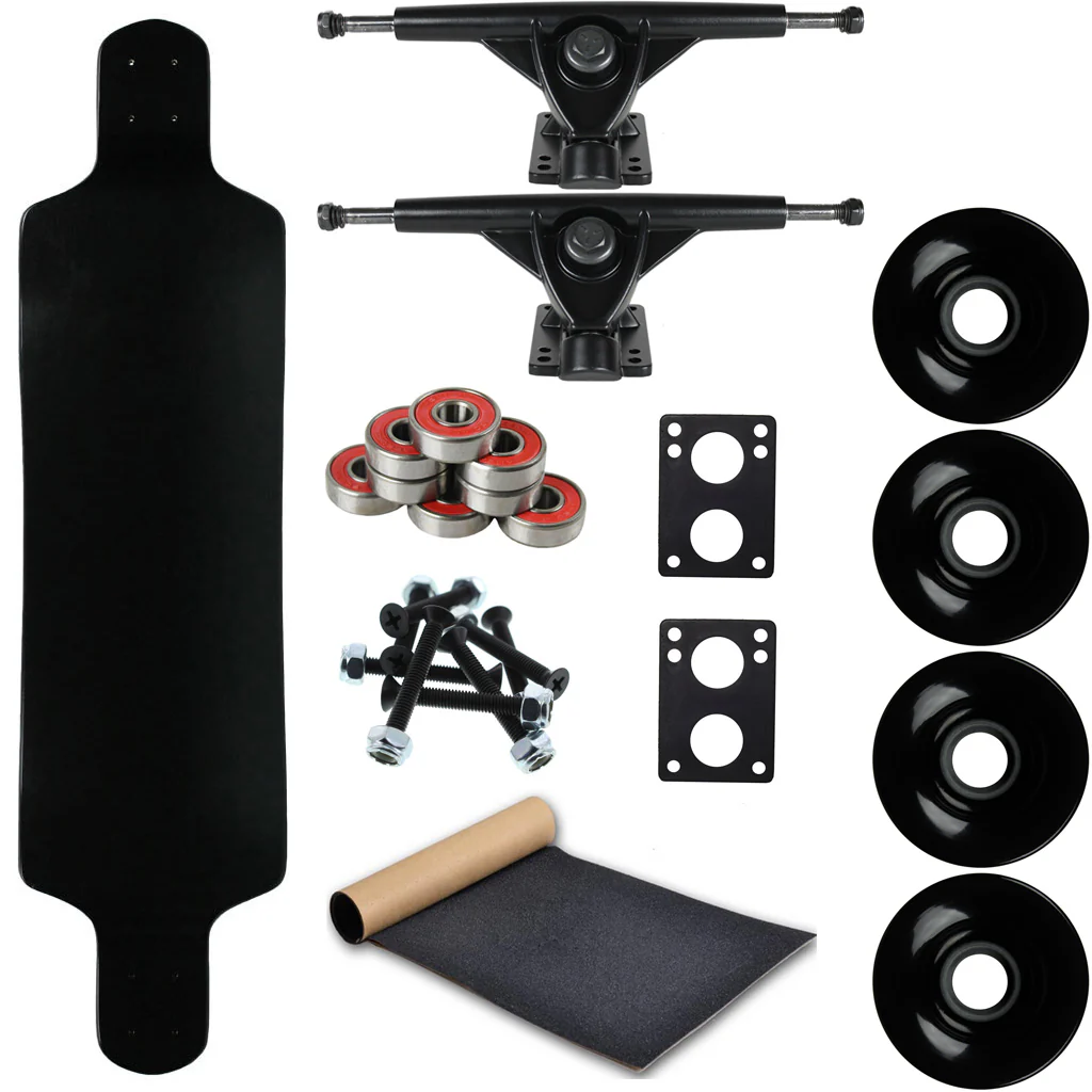 Moose Longboard Complete 10" x 39.8" Drop Down Black