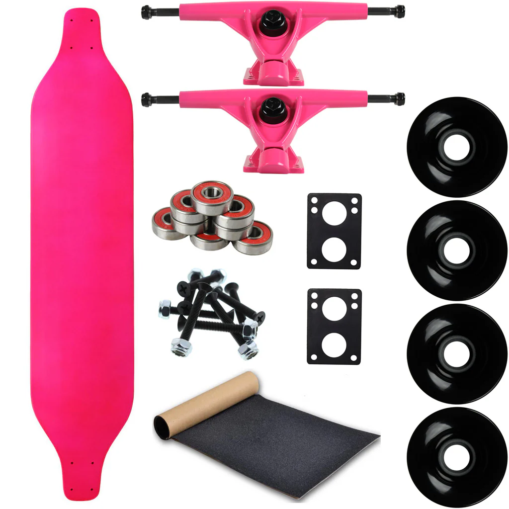 Moose Longboard Complete 8" x 40" Drop Down Neon Pink