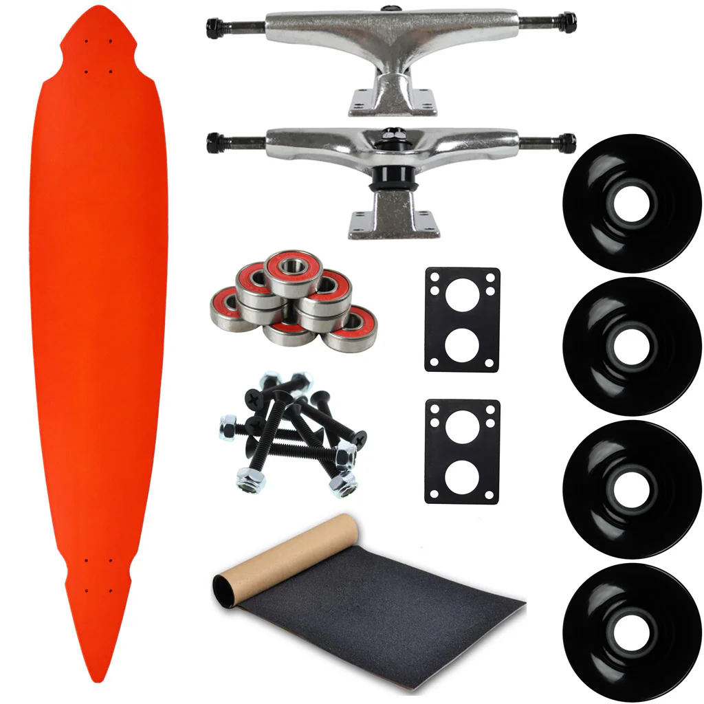 Moose Longboard Complete 9.25" x 46" Concave Cut Out Pintail Orange