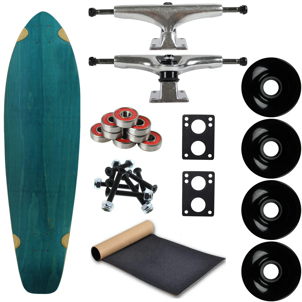 Moose Longboard Complete 9.75" x 36.75" Kicktail Blue
