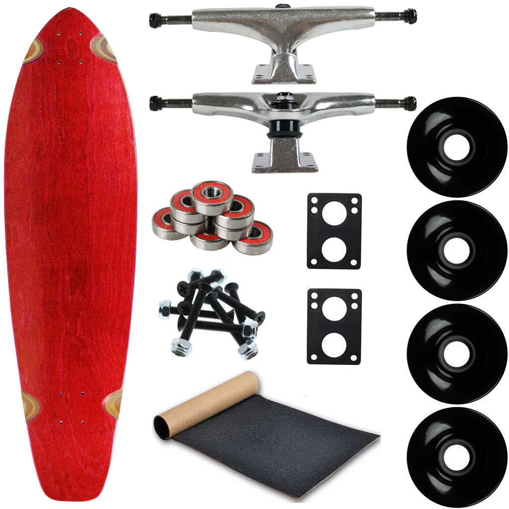 Moose Longboard Complete 9.75" x 36.75" Kicktail Red