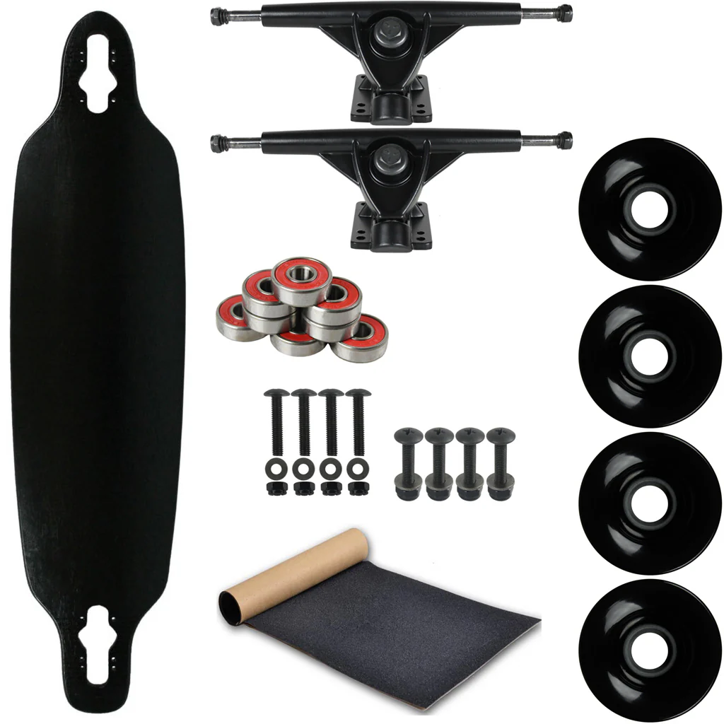 Moose Longboard Complete 9" x 36" Drop Through Dipped Black