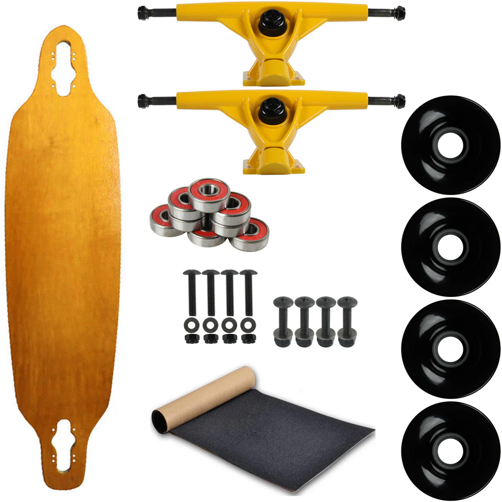 Moose Longboard Complete 9" x 36" Drop Through Stained Yellow