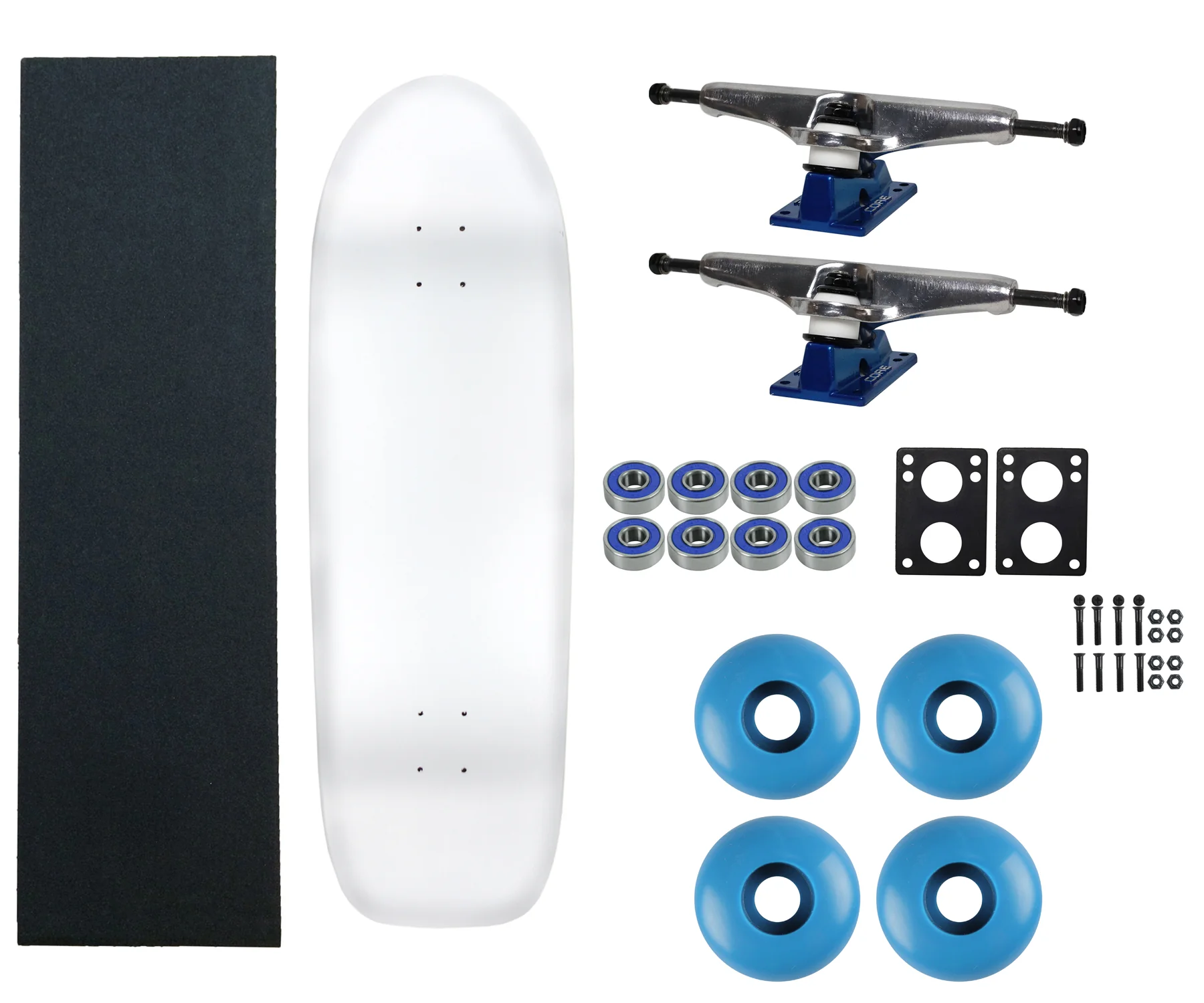 Moose Old School 33" White, Hollow Silver/Blue Trucks, 58mm Blue Wheels