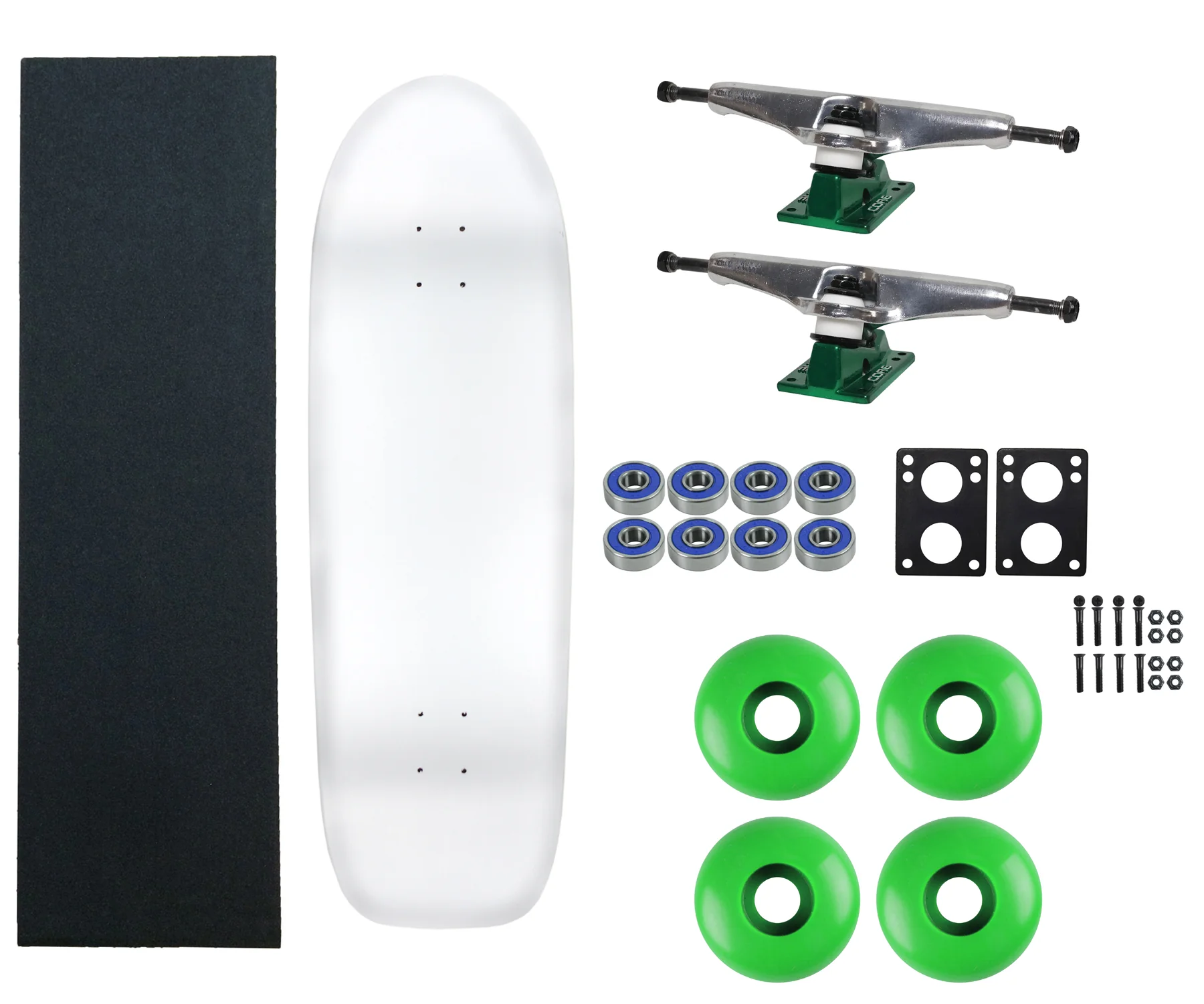 Moose Old School 33" White, Hollow Silver/Green Trucks, 58mm Green Wheels