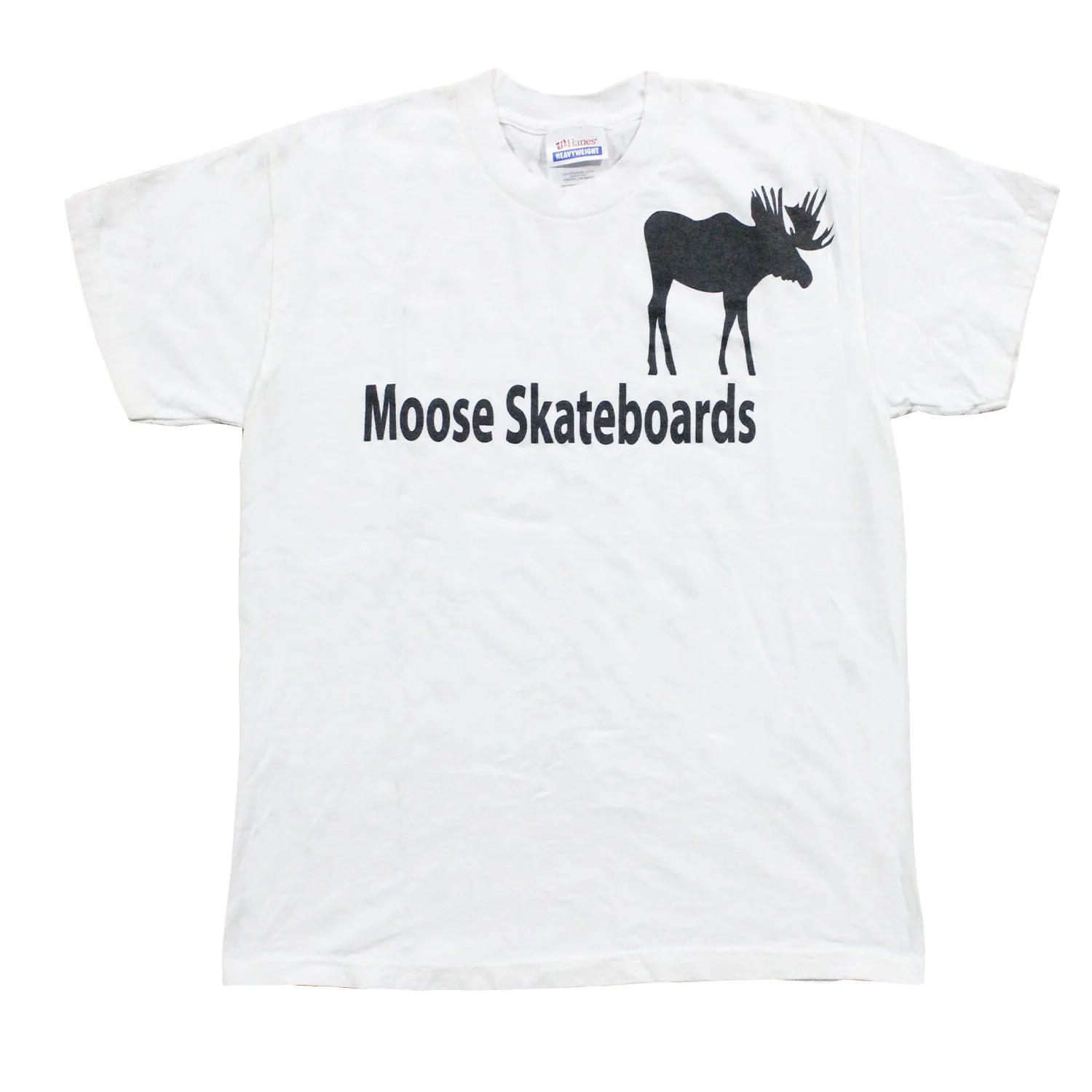 Moose Skateboard T-Shirt Center Logo White - Youth Kids Large