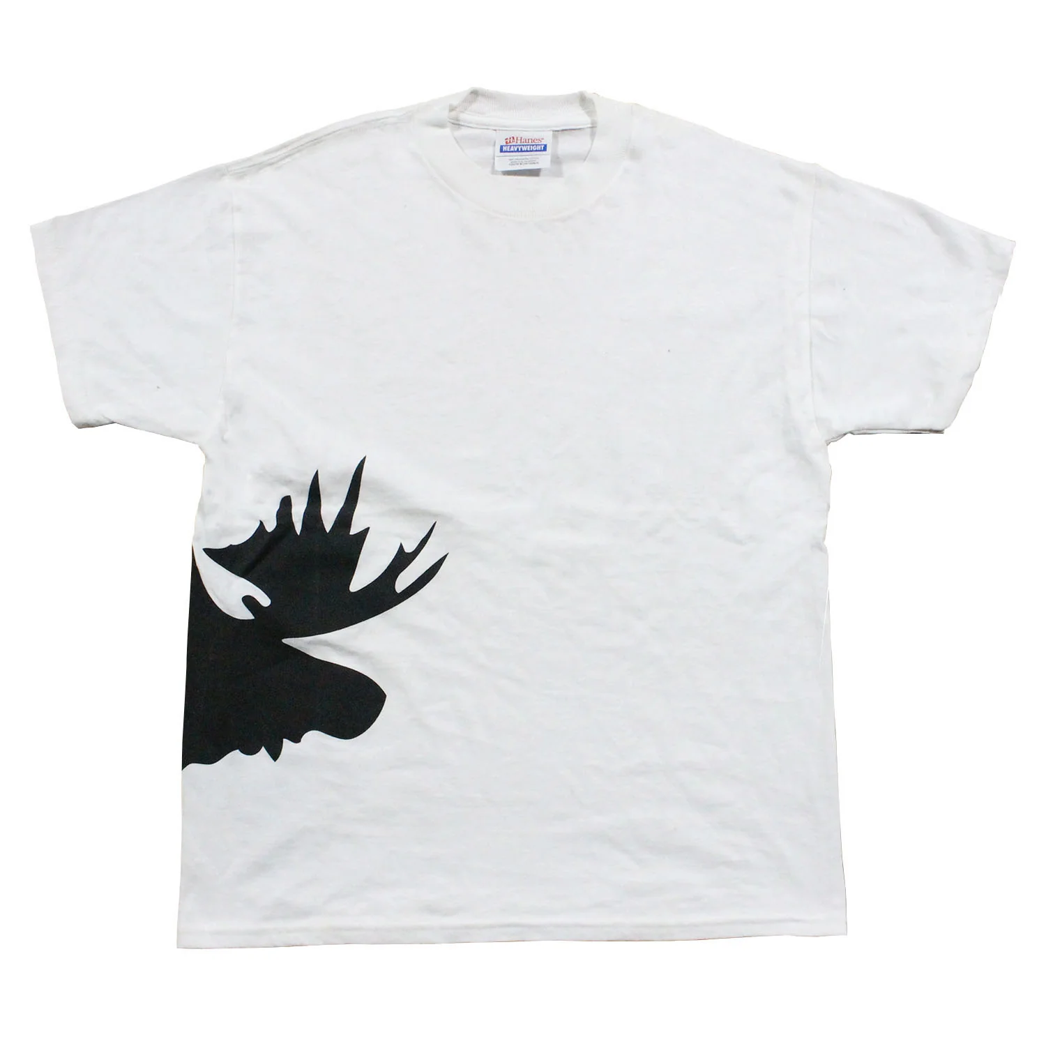 Moose Skateboard T-Shirt Side Logo White - Youth Kids Large