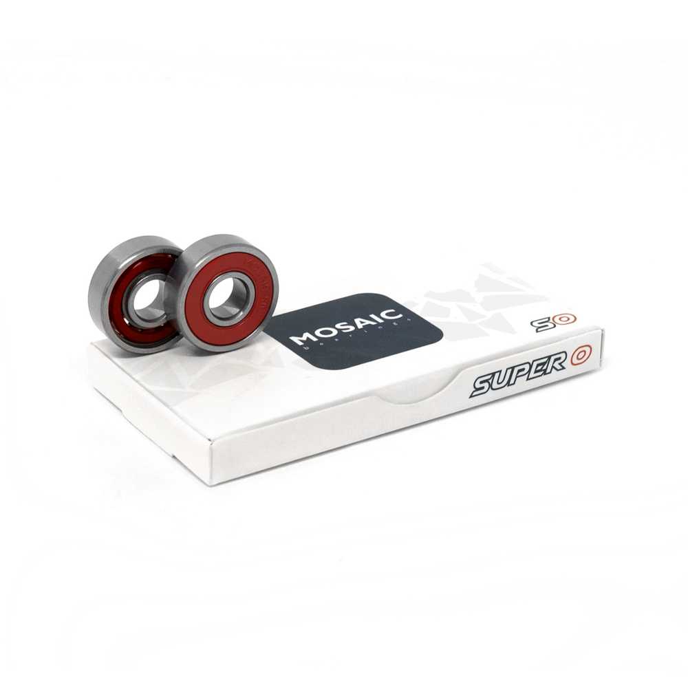 Mosaic Skateboard Bearings Super 0 Abec 5 Silver/Red - Image 2