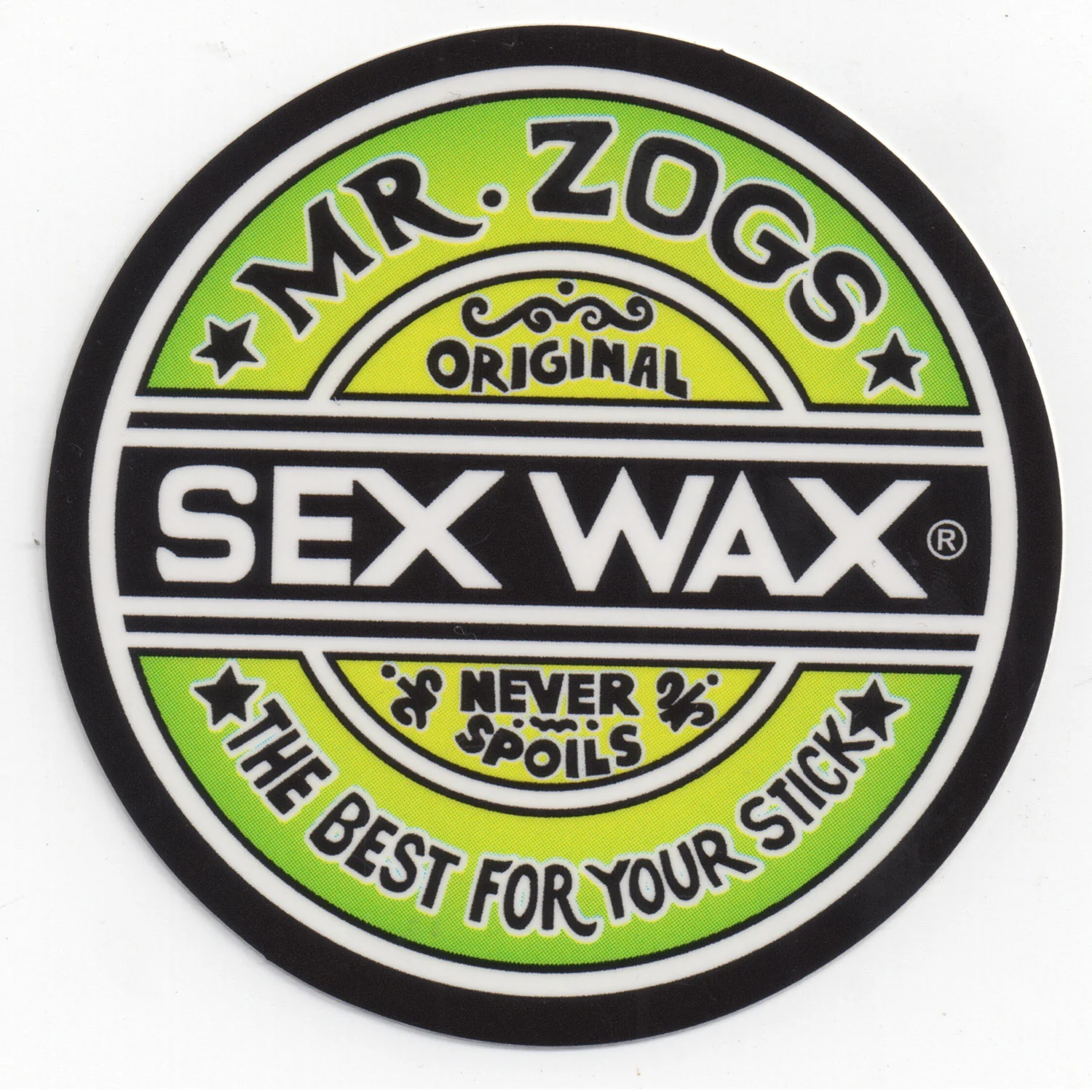 Mr. Zoggs SEX WAX STICKER 3" CIRCULAR FADE GREEN