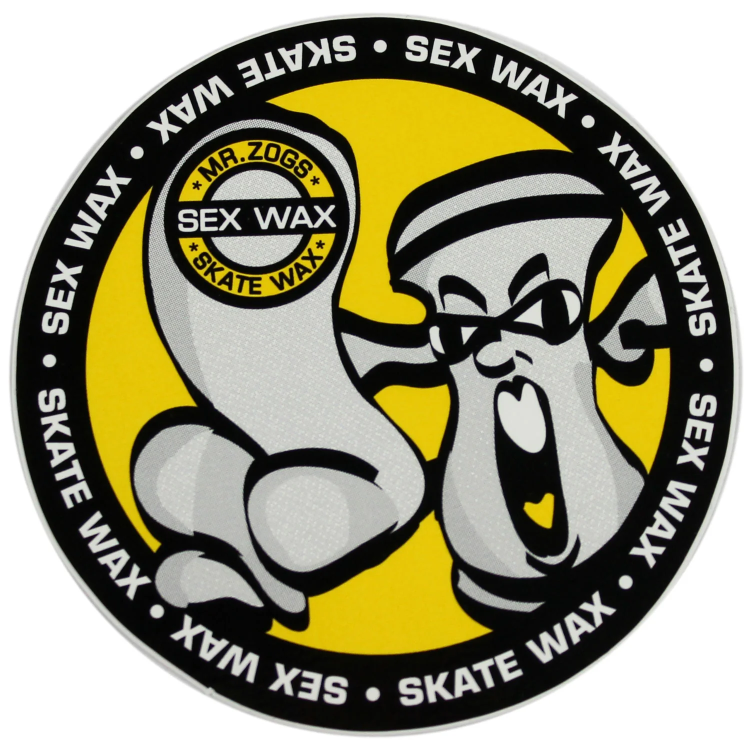 Mr. Zoggs SEX WAX STICKER 3" SKATE WAX YELLOW