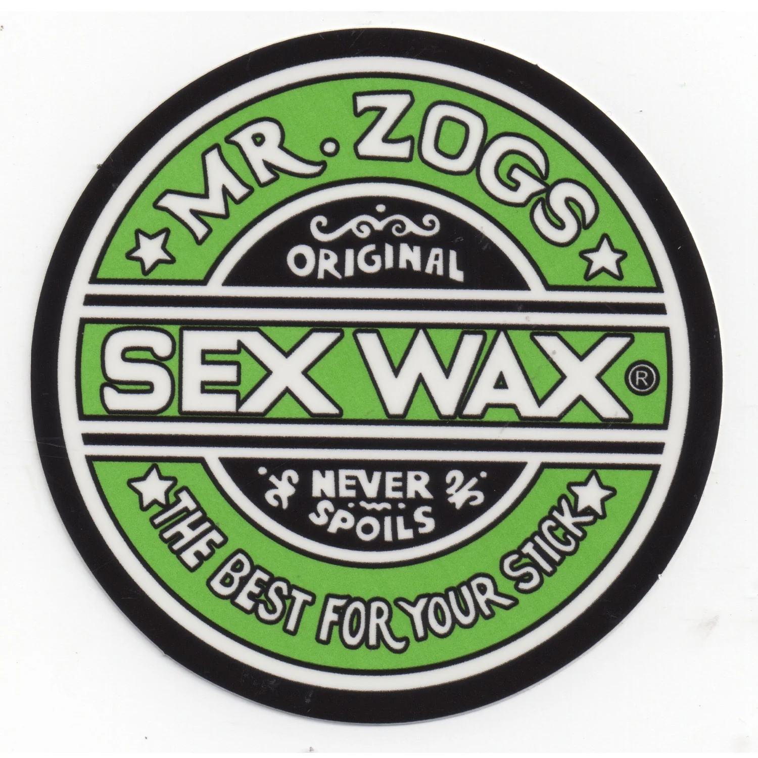 Mr. Zoggs SEX WAX STICKER 7" CIRCULAR GREEN