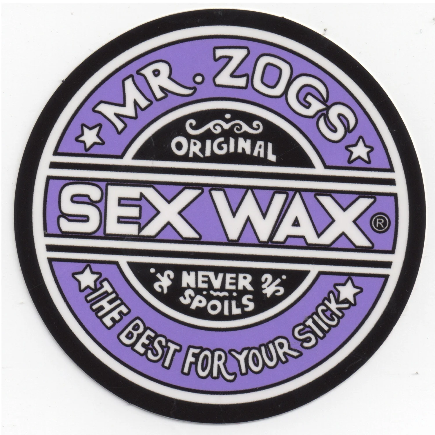 Mr. Zoggs SEX WAX STICKER 7" CIRCULAR PURPLE