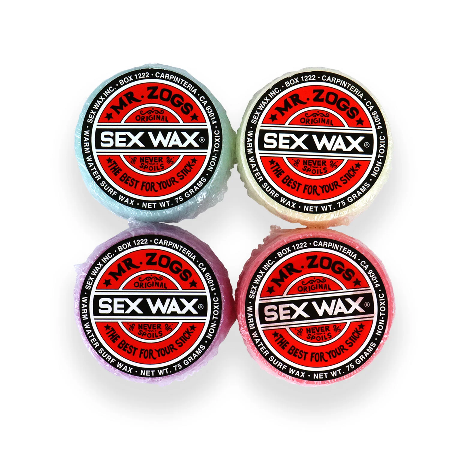 Mr. Zogs Sex Wax Original Warm Water Surf Wax 4-Pack - Image 5