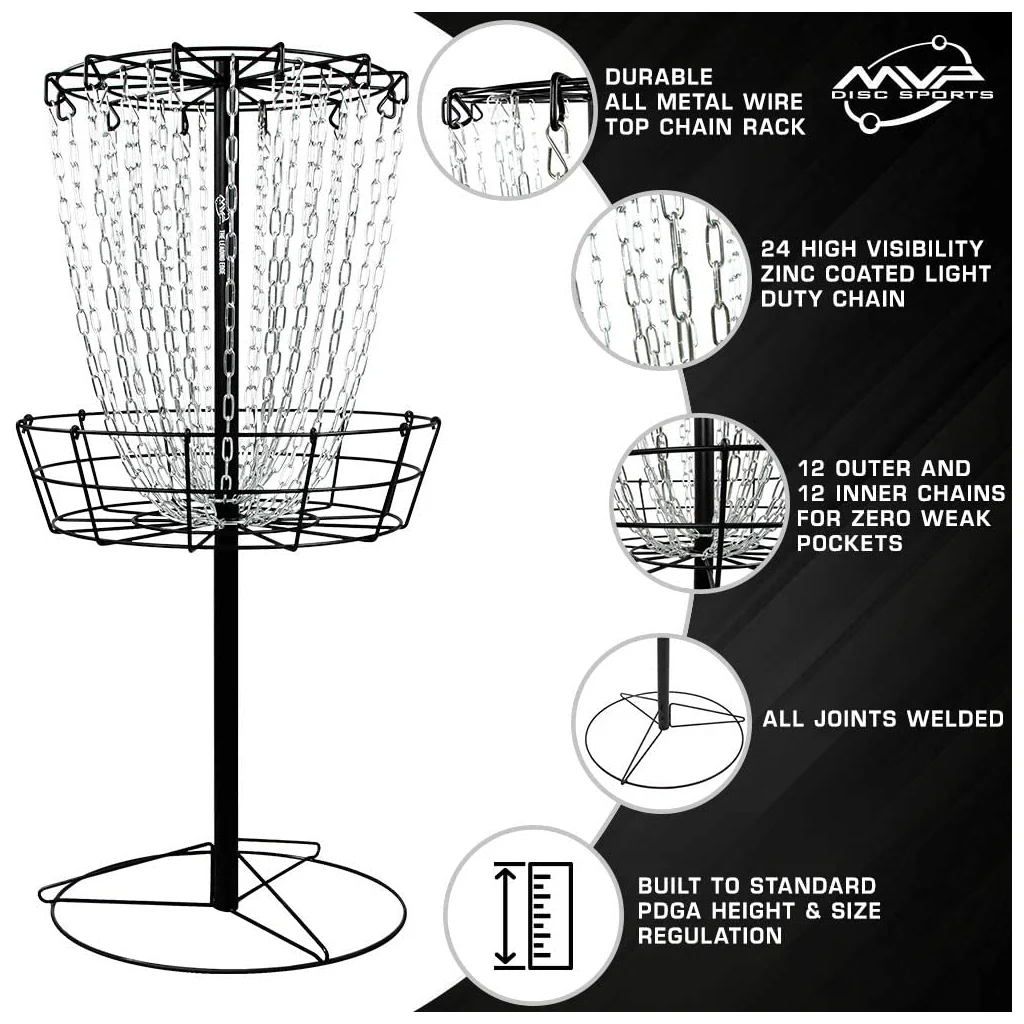 MVP Disc Golf Basket Black Hole Practice Catcher Target