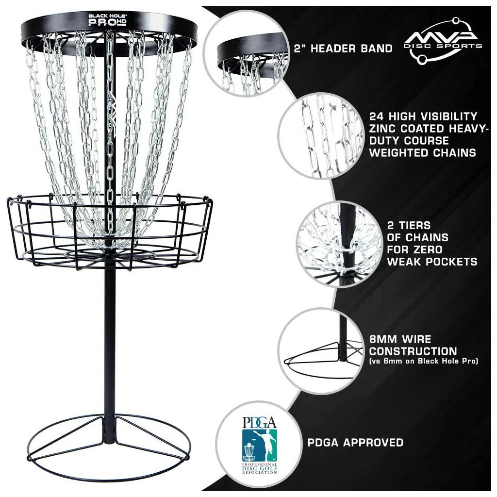 MVP Disc Golf Basket Black Hole Pro HD Catcher Target + Transit Carrying Bag - Image 3