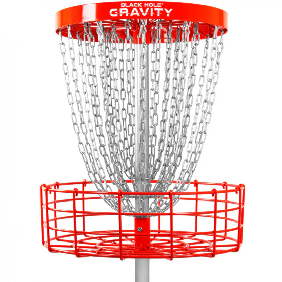 MVP Disc Golf Black Hole Gravity Permanent Basket Red