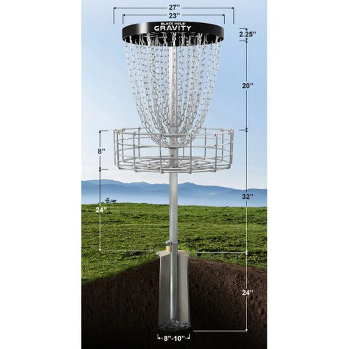 MVP Disc Golf Black Hole Gravity Permanent Basket Red - Image 2