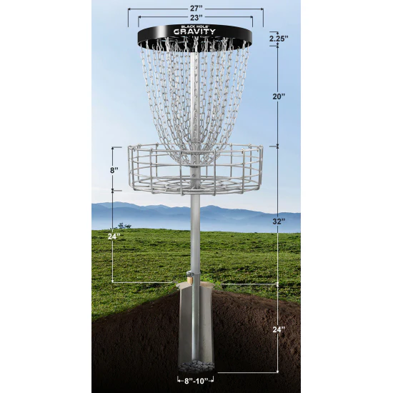 MVP Disc Golf Black Hole Gravity Permanent Basket Red - Image 3