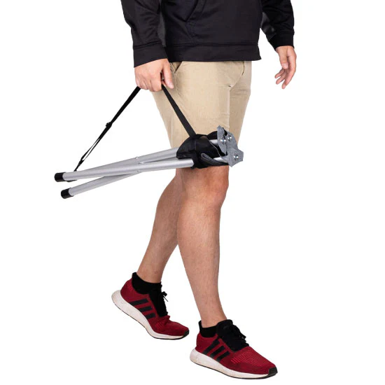 MVP Disc Golf Large Stool - Collapsable Tripod Seat with Strap - Grey - Image 5