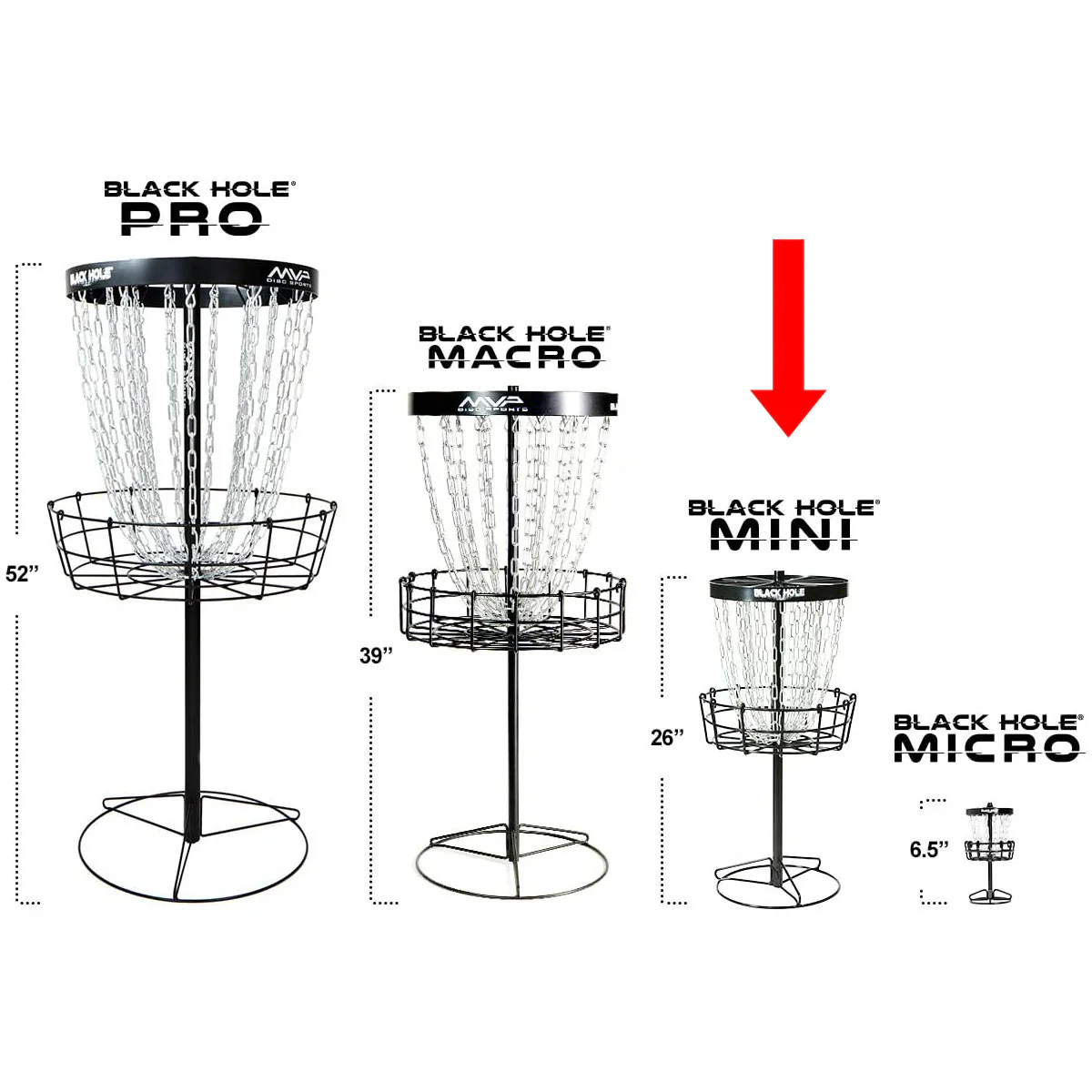 MVP Disc Golf Miniature Basket Black Hole Mini Catcher 26" Tall/ 12.5" Diameter Target - Image 3