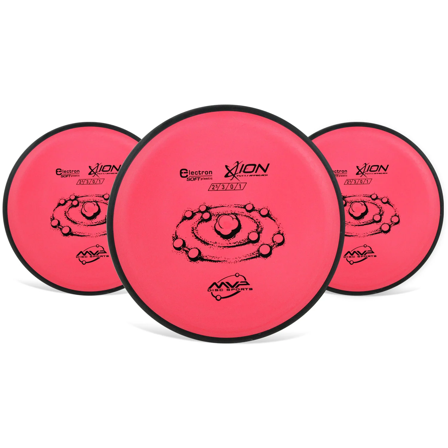 MVP Disc Golf Putter 3-Pack Electron Soft Ion Red 166g