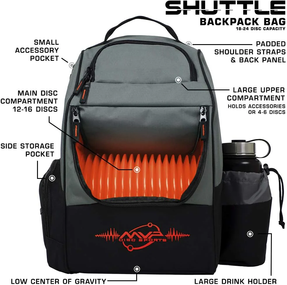MVP Discs Disc Golf Backpack Bag - Shuttle Backpack - Holds 18-24 Discs - Image 15