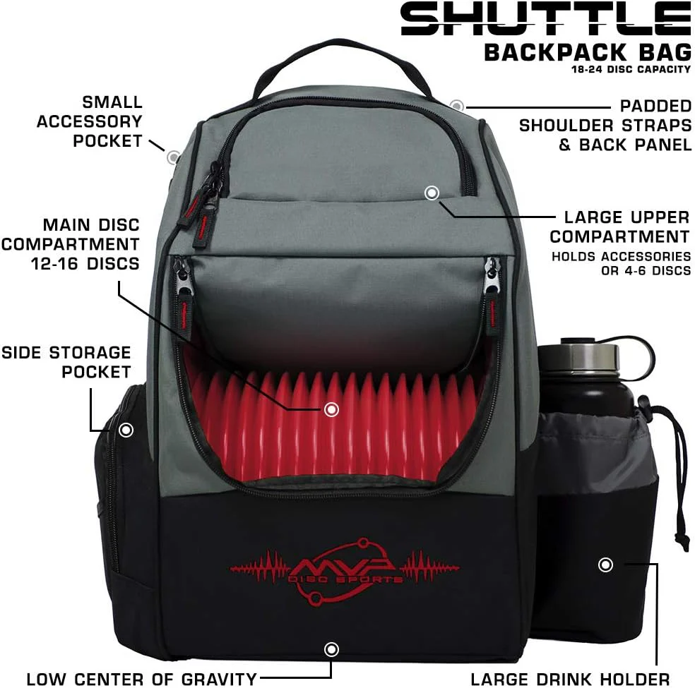 MVP Discs Disc Golf Backpack Bag - Shuttle Backpack - Holds 18-24 Discs - Image 20