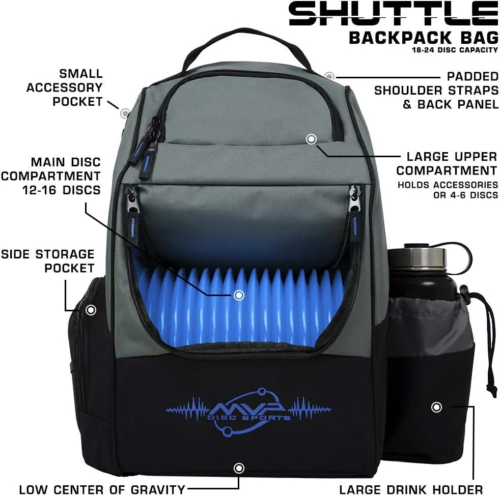 MVP Discs Disc Golf Backpack Bag - Shuttle Backpack - Holds 18-24 Discs - Image 25