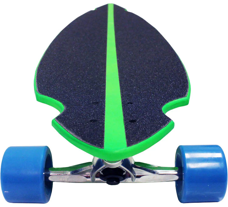 NEON GREEN PINTAIL LONGBOARD Complete Skateboard - 180mm Trucks & 70mm Wheels