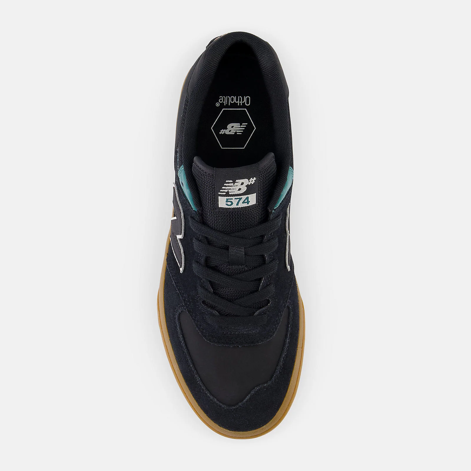 New Balance Numeric Skateboard Shoes 574 Vulc Black/Vintage Teal - Image 4