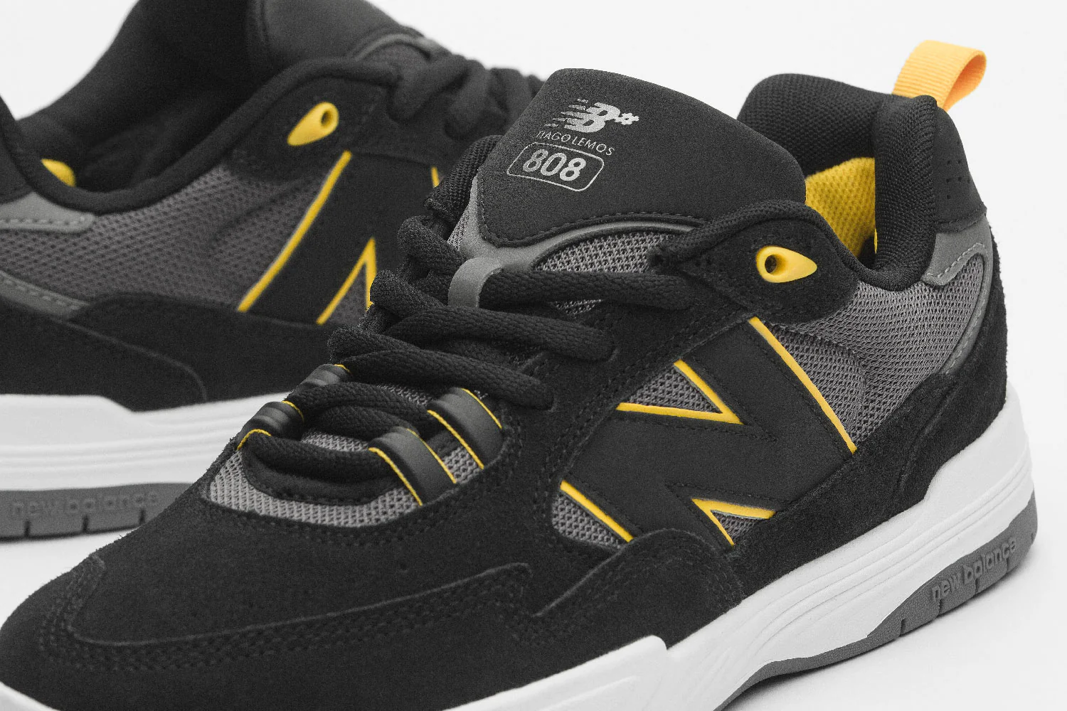 New Balance Numeric Skateboard Shoes Tiago Lemos 808 Black/Yellow - Image 2