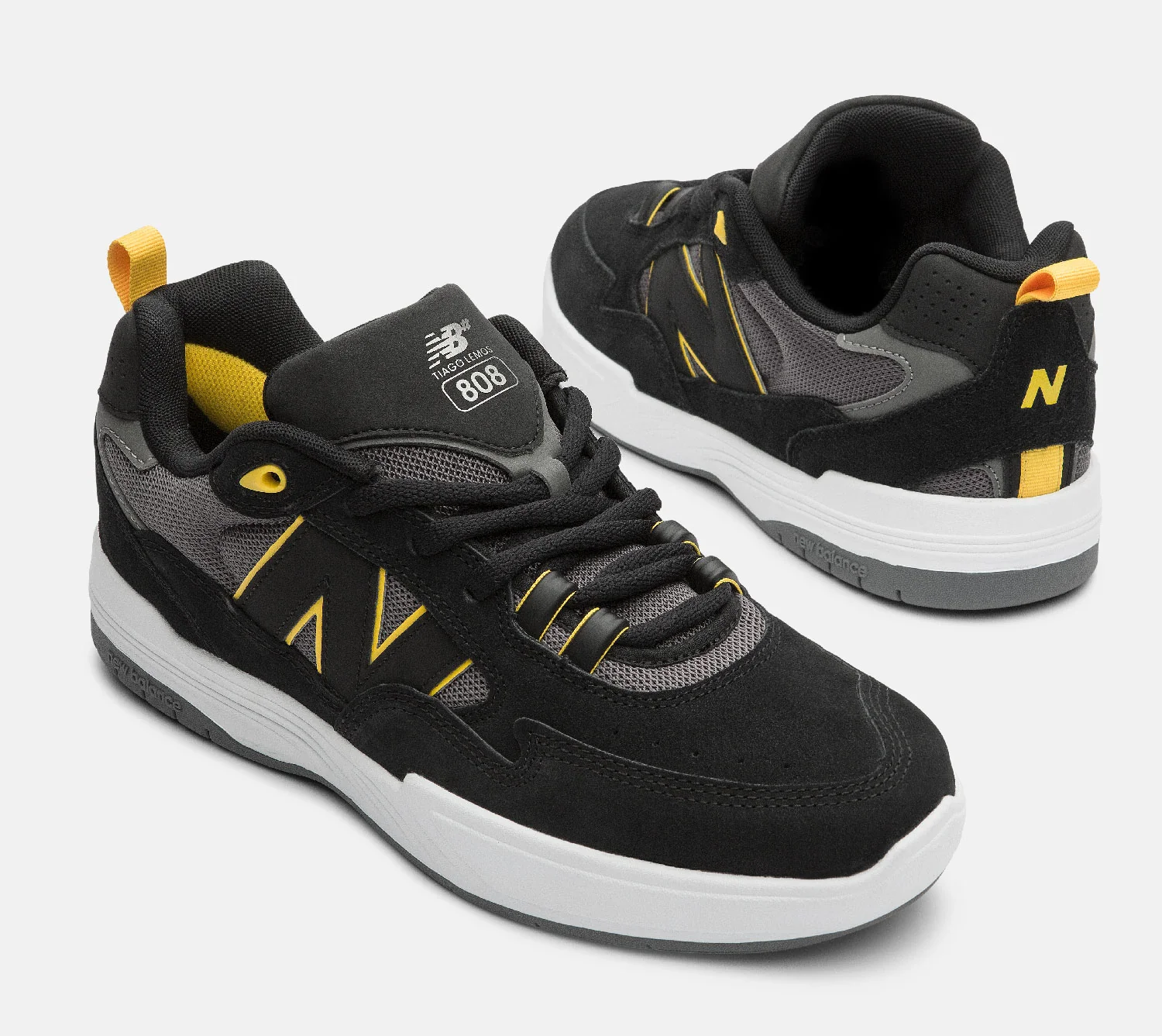 New Balance Numeric Skateboard Shoes Tiago Lemos 808 Black/Yellow - Image 3
