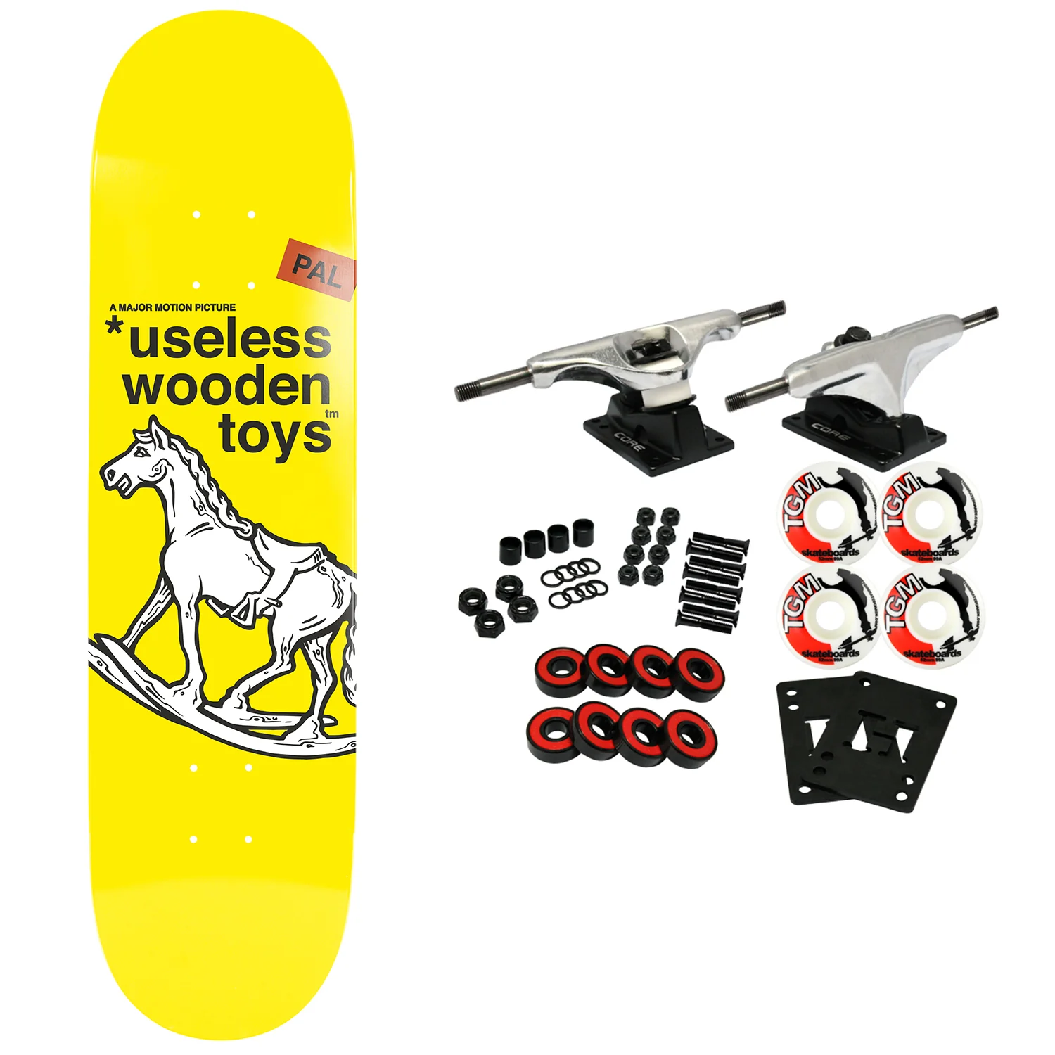 New Deal Skateboard Complete Useless Wooden Toys PAL Popsicle Yellow 8.25" x 32"