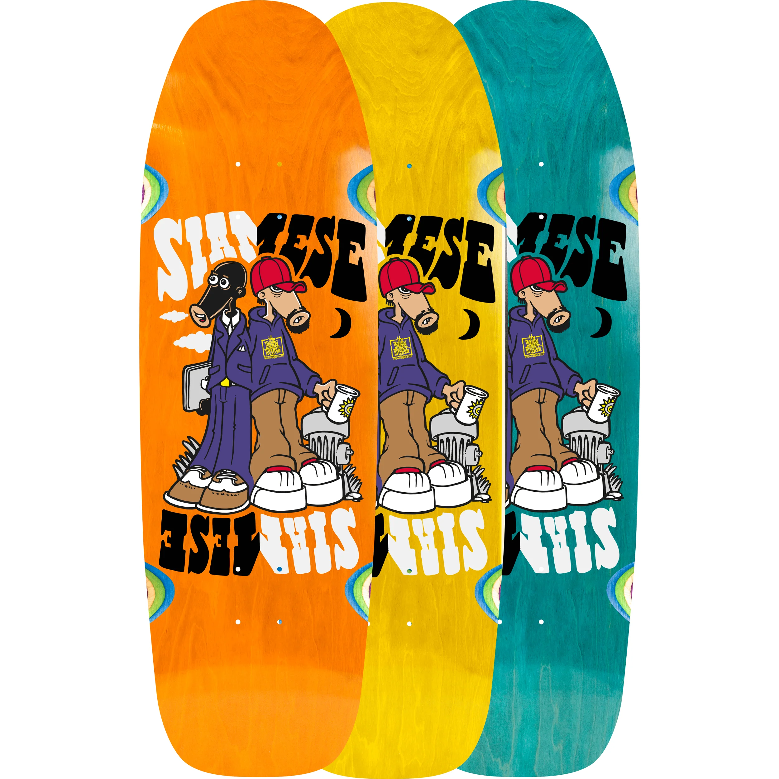New Deal Skateboard Deck Siamese OG Shape (Assorted) 9.62" x 31" - Image 2