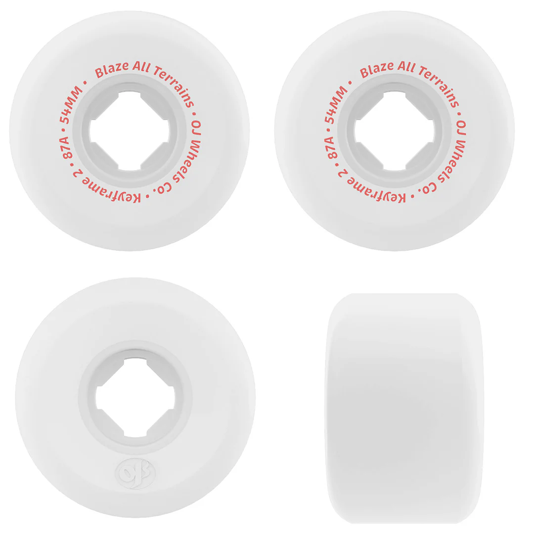 OJ Skateboard Wheels 52mm Keyframe 2 87A White