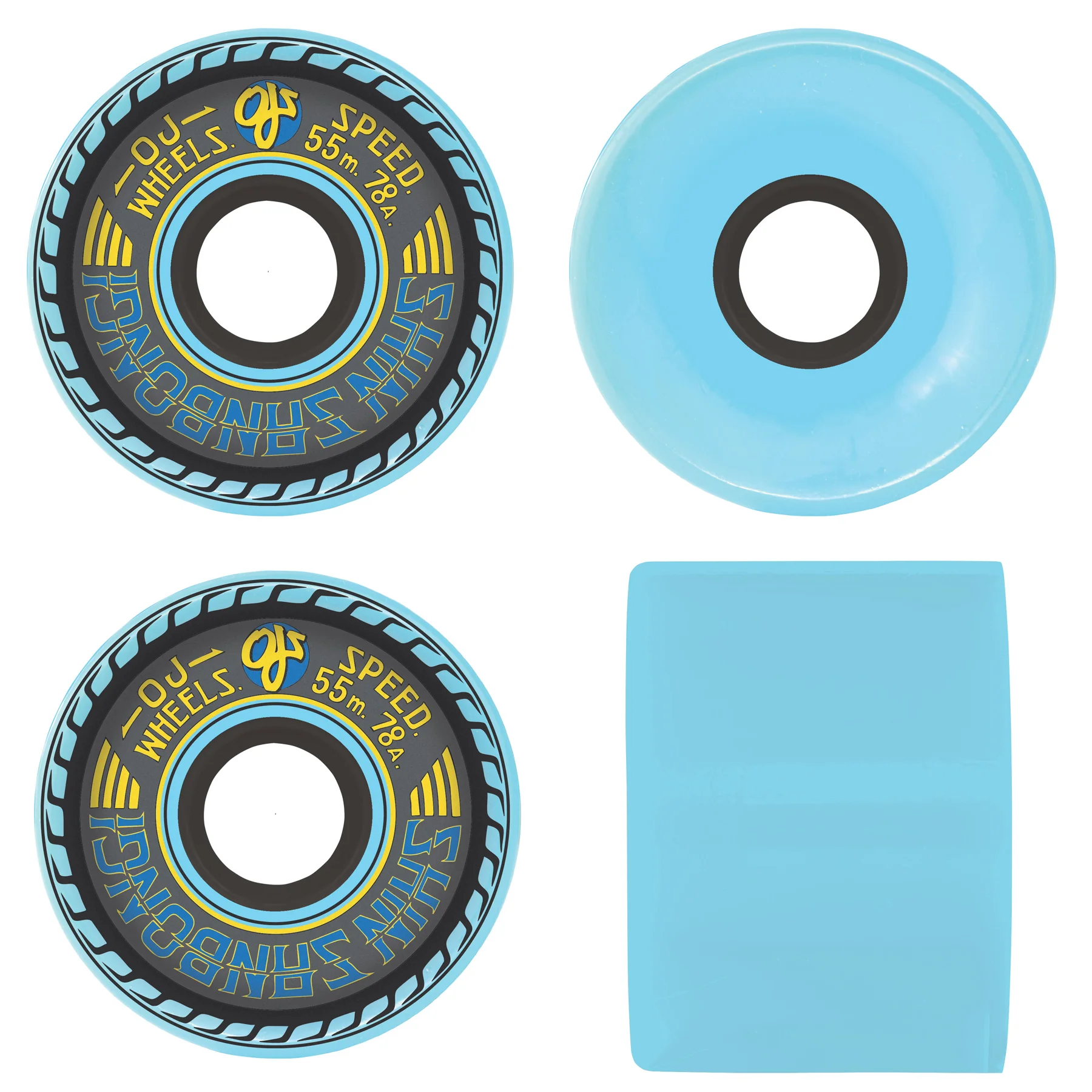 OJ Skateboard Wheels 55mm Shin Sanbongi Mini Super Juice 78A Blue