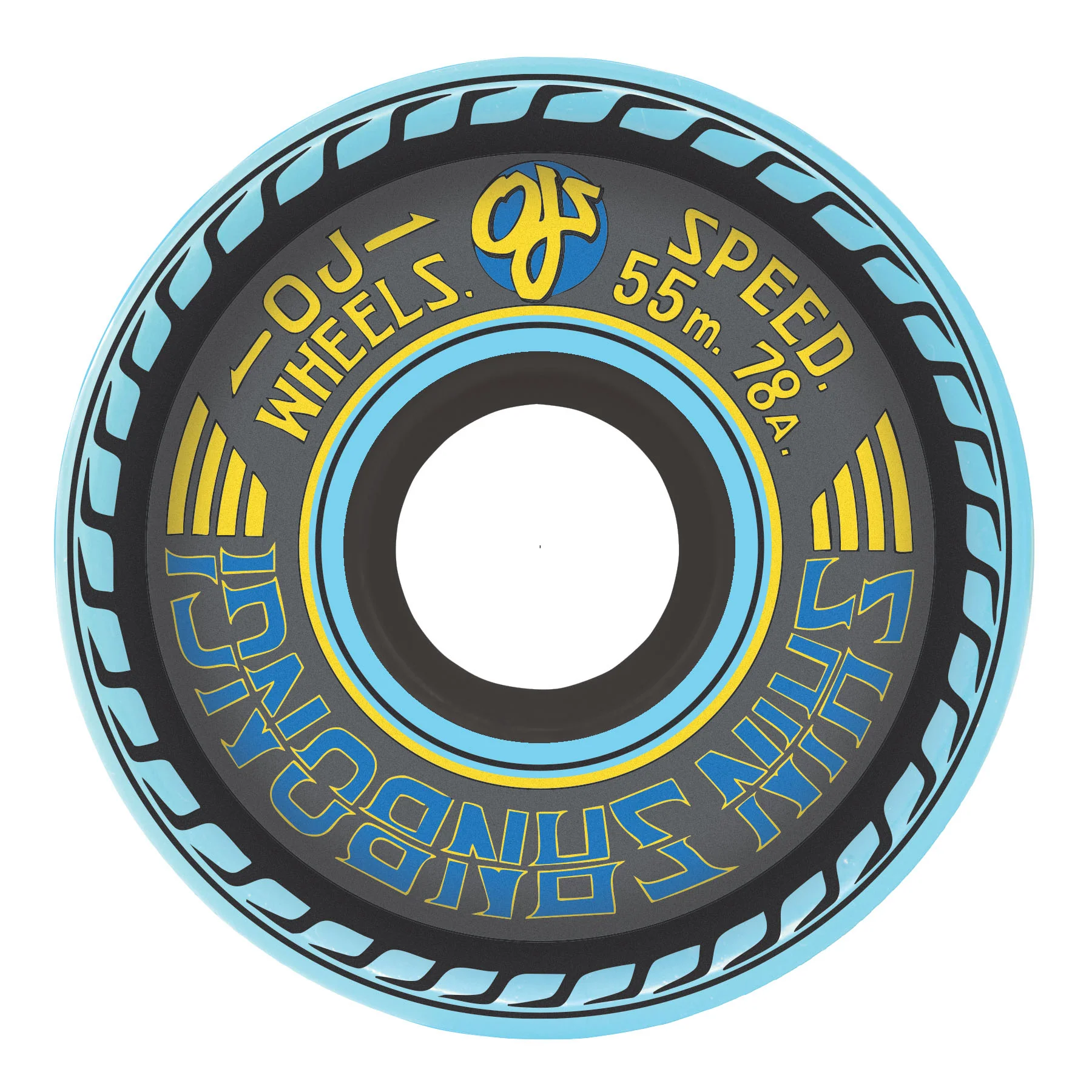OJ Skateboard Wheels 55mm Shin Sanbongi Mini Super Juice 78A Blue - Image 2
