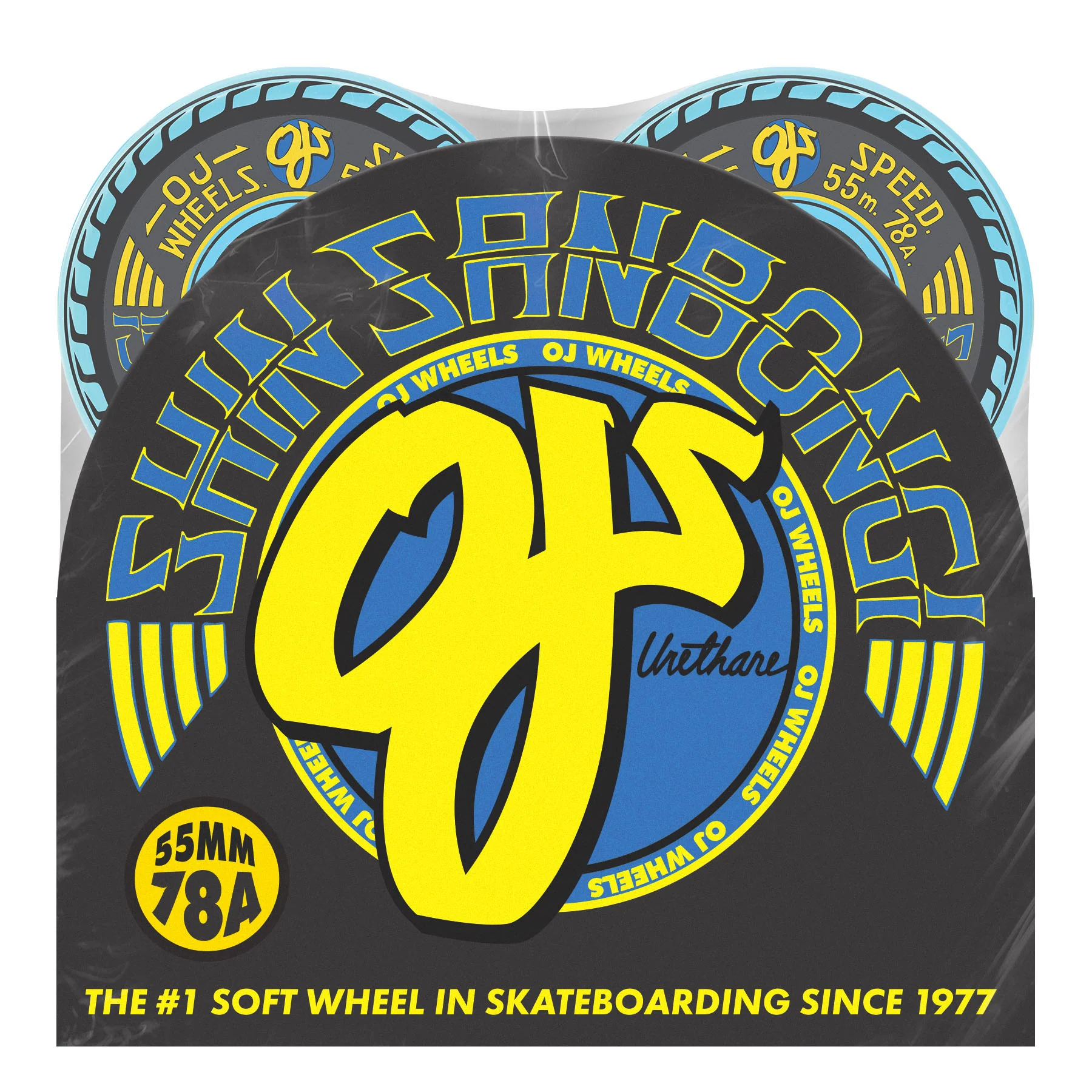 OJ Skateboard Wheels 55mm Shin Sanbongi Mini Super Juice 78A Blue - Image 5